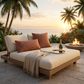 Cherry Tassel Orange Stripes Luxury Outdoor/Indoor Throw Pillow