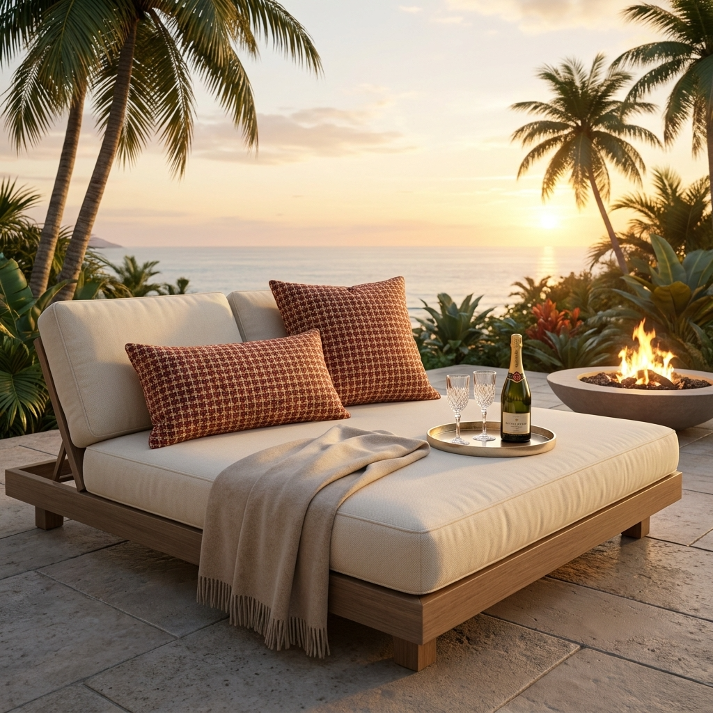 Cherry Tassel Orange Stripes Luxury Outdoor/Indoor Throw Pillow