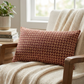 Cherry Tassel Orange Stripes Luxury Outdoor/Indoor Throw Pillow