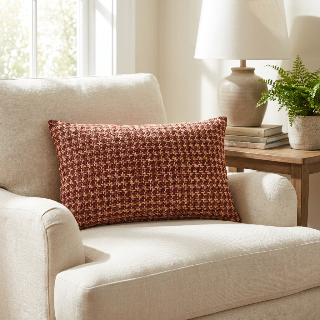 Cherry Tassel Orange Stripes Luxury Outdoor/Indoor Throw Pillow