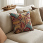 Red Sand Red Blue and Orange Handmade Luxury Pillow
