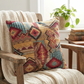 Red Sand Red Blue and Orange Handmade Luxury Pillow