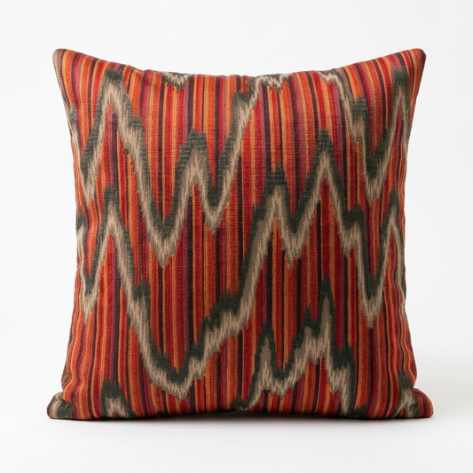 Ellipse Purple Olive and Red Handmade Luxury Pillow