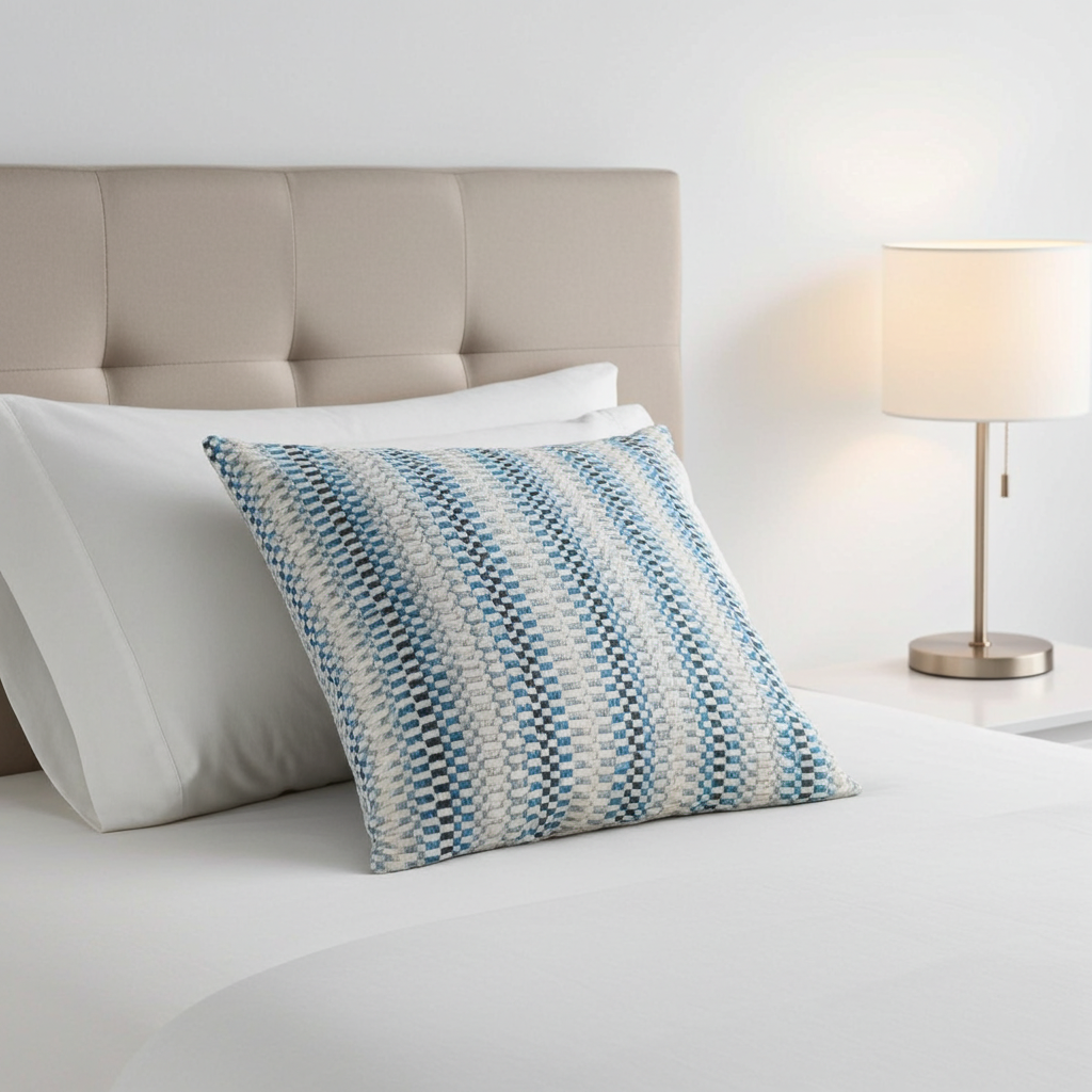 Blue Gate Gray Blue and Taupe Handmade Luxury Pillow