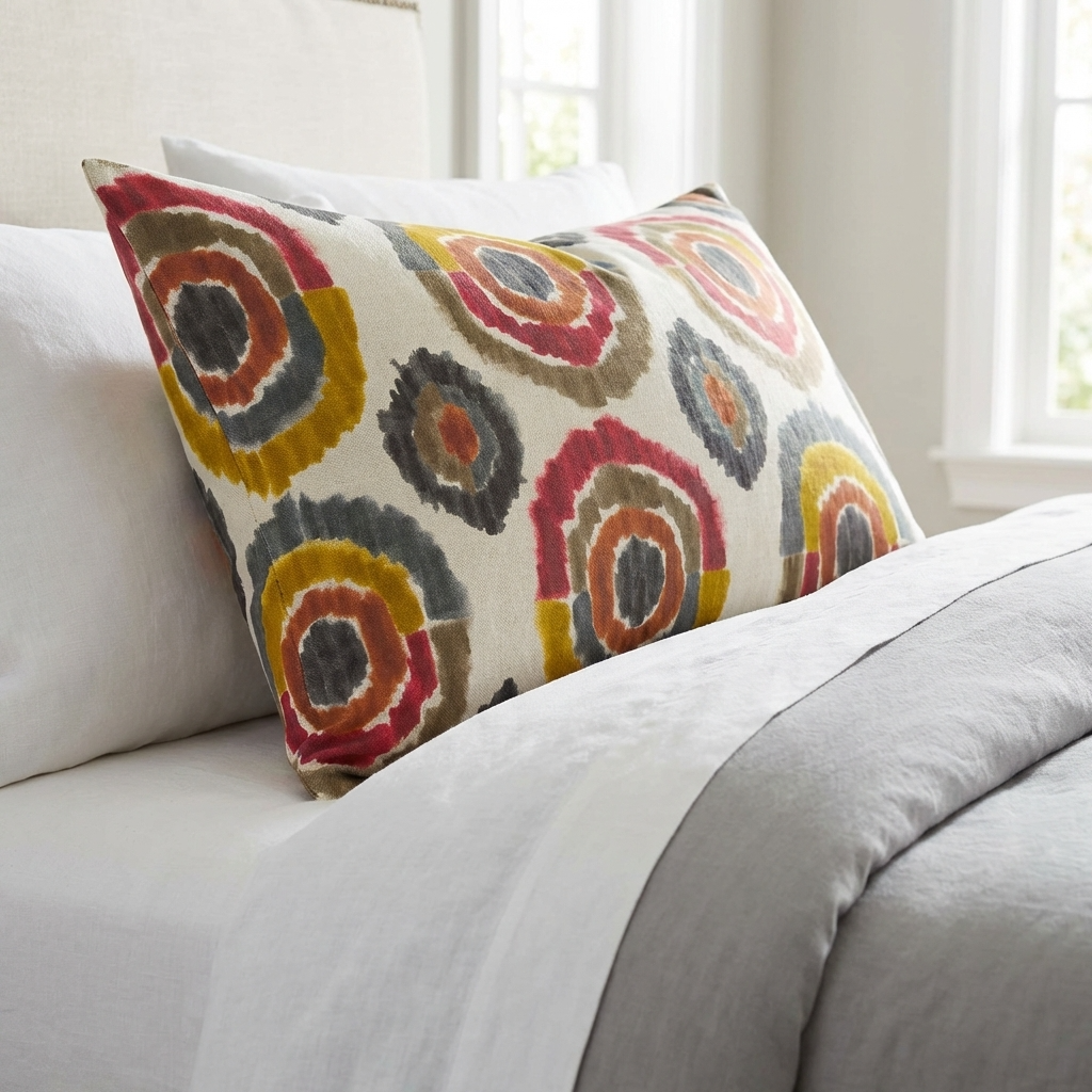 Earth Crust White Green and Red Handmade Luxury Pillow