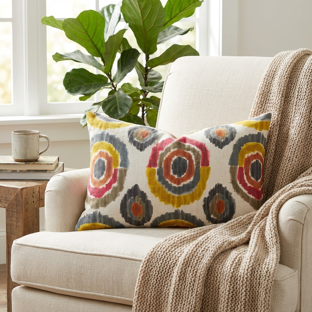 Earth Crust White Green and Red Handmade Luxury Pillow