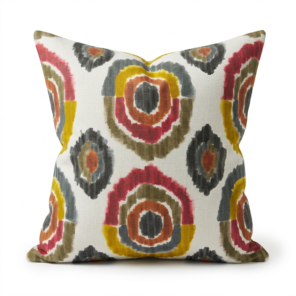 Earth Crust White Green and Red Handmade Luxury Pillow