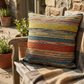 Anastasia Orange Navy and Cream Handmade Luxury Pillow