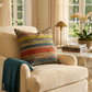Anastasia Orange Navy and Cream Handmade Luxury Pillow