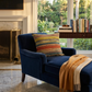 Anastasia Orange Navy and Cream Handmade Luxury Pillow