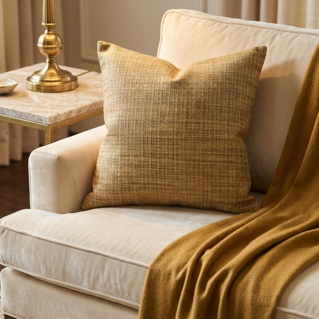 Forest Meadow Taupe Handmade Luxury Pillow