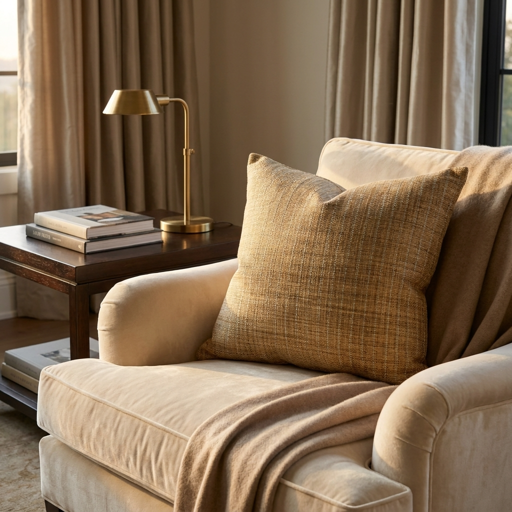 Forest Meadow Taupe Handmade Luxury Pillow