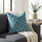 Castle Crest Turquoise and Gray Handmade Luxury Pillow