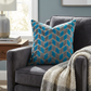 Castle Crest Turquoise and Gray Handmade Luxury Pillow
