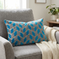 Castle Crest Turquoise and Gray Handmade Luxury Pillow