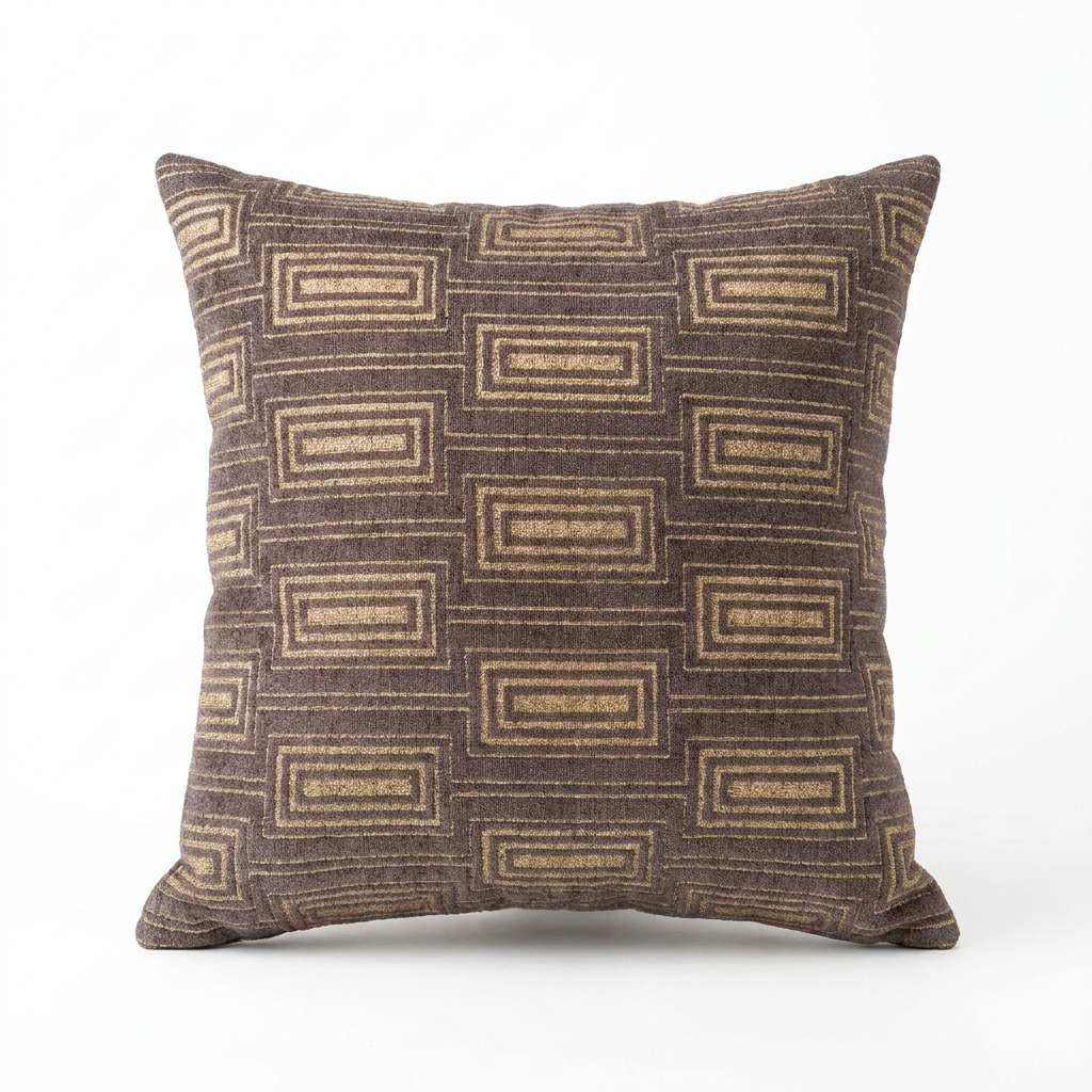 Argyle Square Espresso Handmade Luxury Pillow