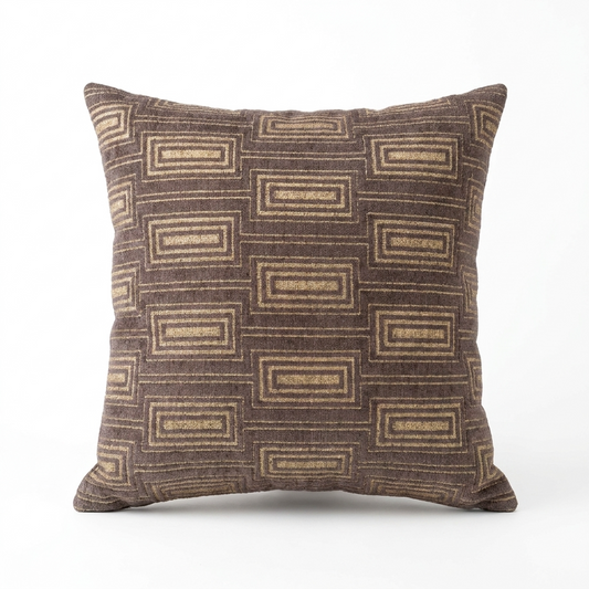 Argyle Square Espresso Handmade Luxury Pillow
