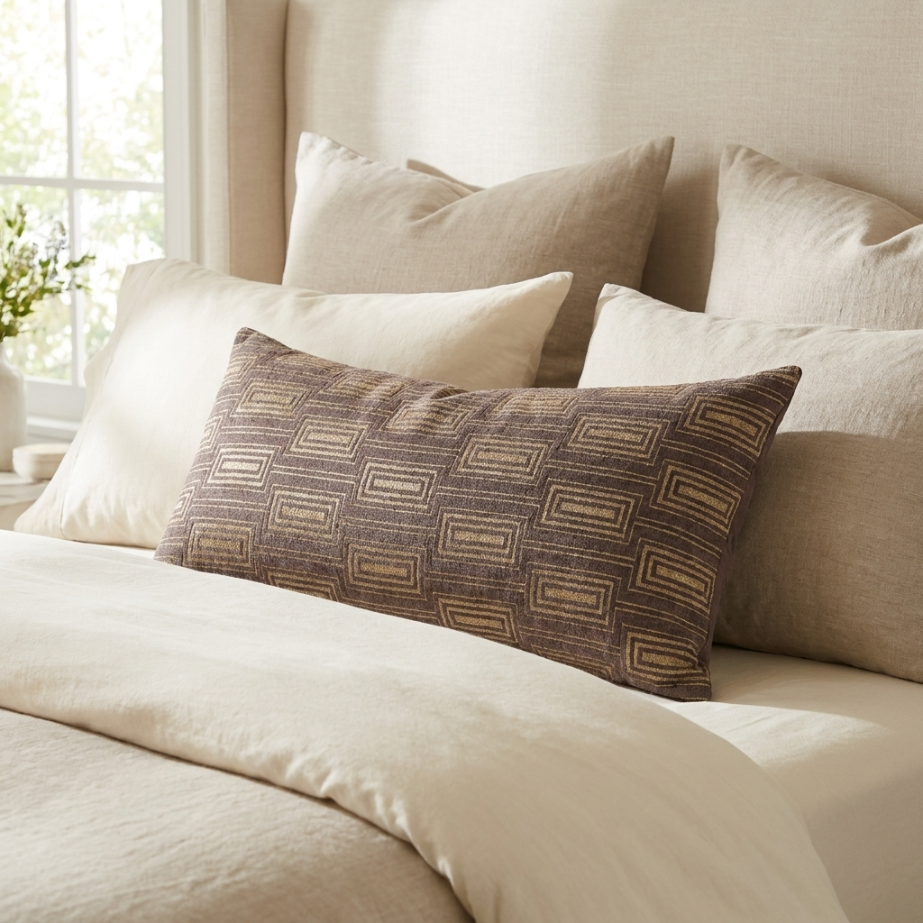 Argyle Square Espresso Handmade Luxury Pillow
