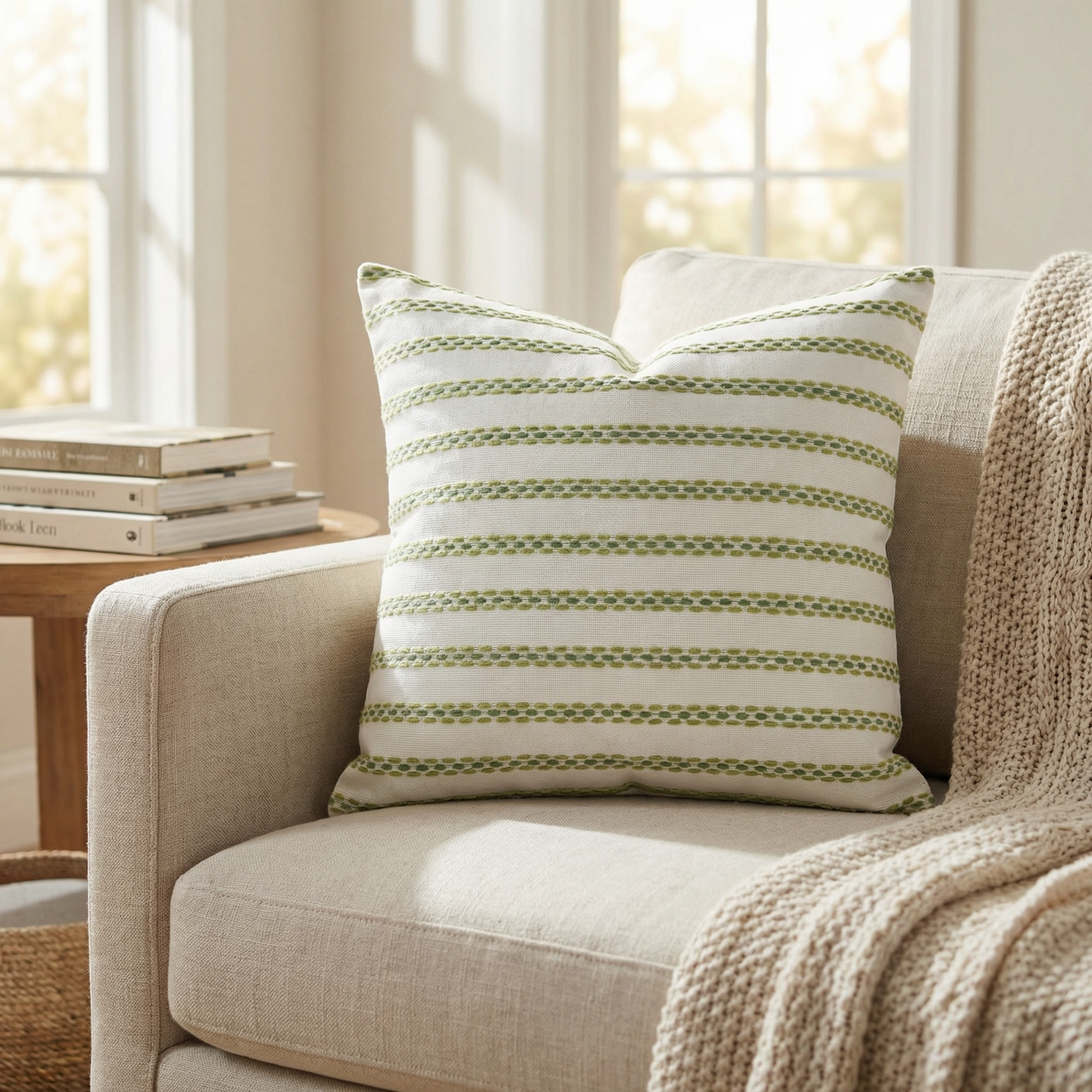 Swan Creek Cream and Gold Handmade Luxury Pillow