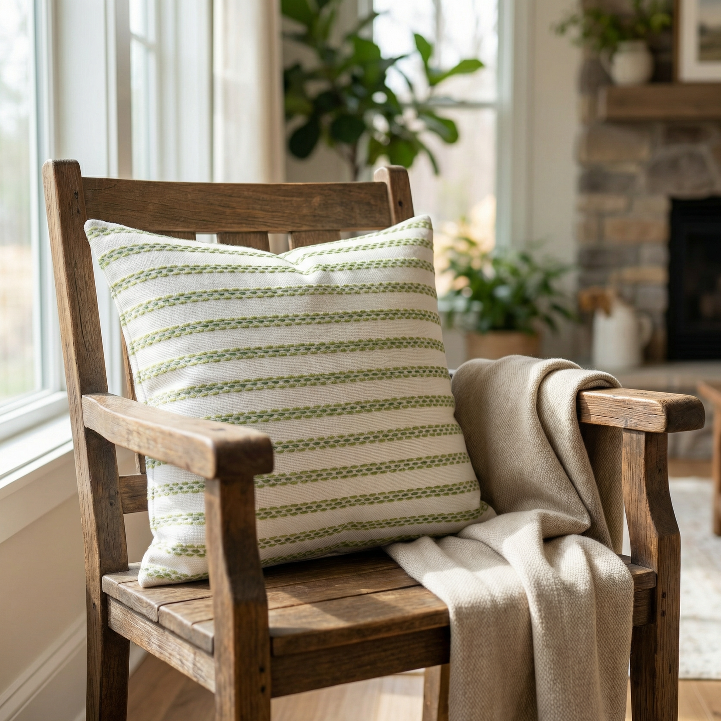 Swan Creek Cream and Gold Handmade Luxury Pillow