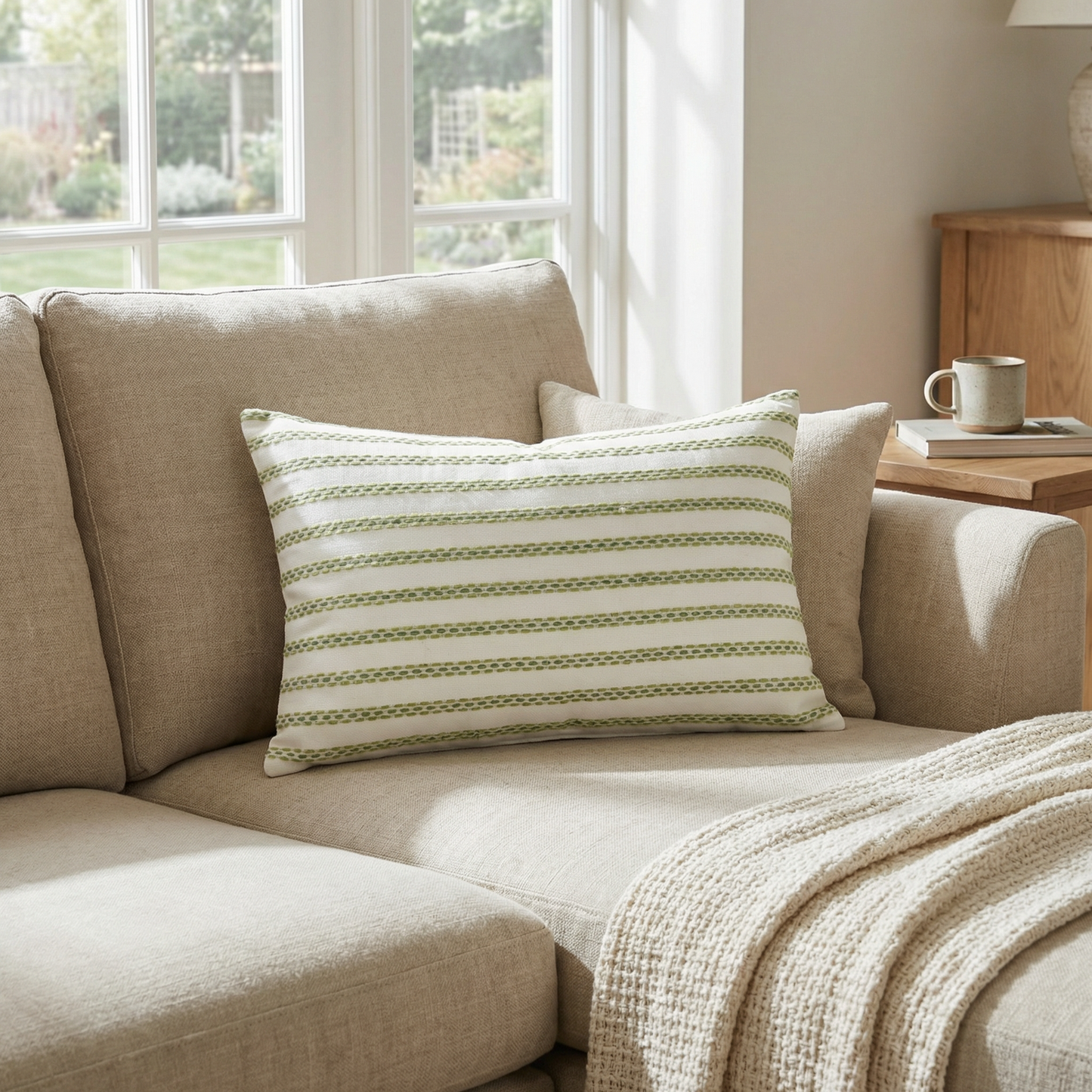 Swan Creek Cream and Gold Handmade Luxury Pillow