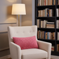 Velvet Grayce Fuchsia Coral and Cream Handmade Luxury Pillow