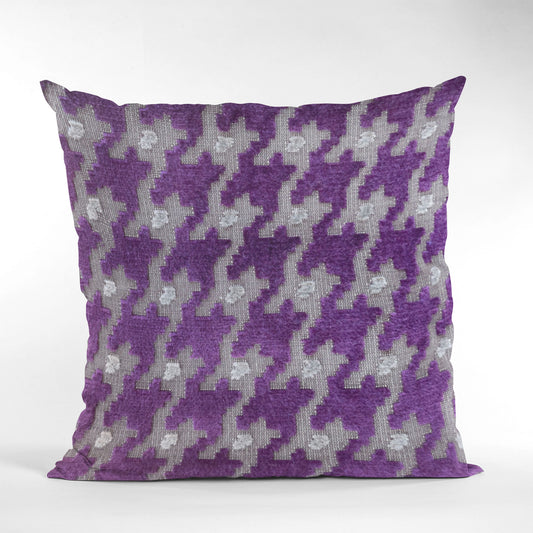 Velvet Plum Magenta and Taupe Handmade Luxury Pillow