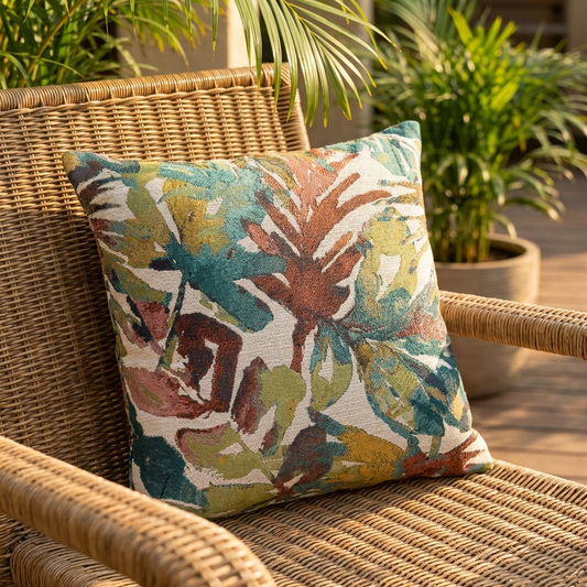Water Lily Fuchsia Magenta and Citrine Handmade Luxury Pillow