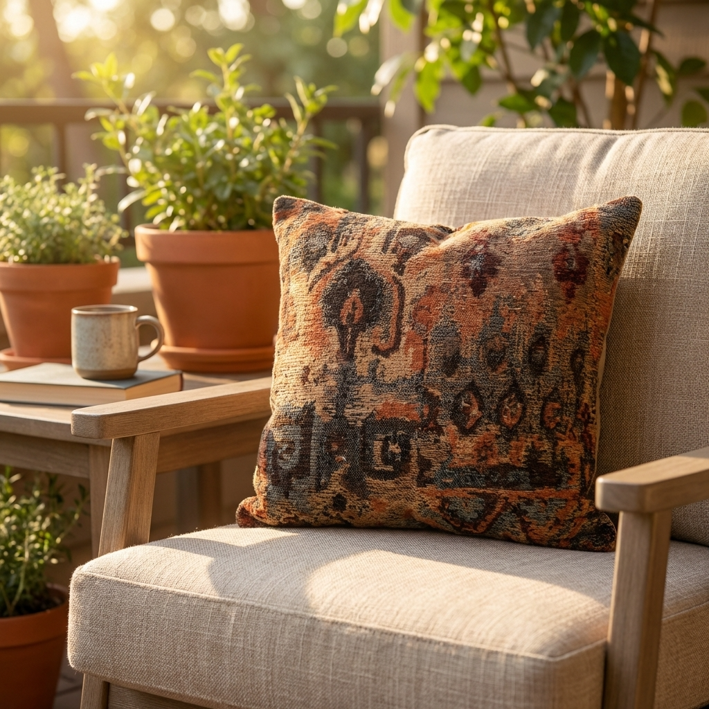 Sonoma Canyon Magenta Coral and Blue Handmade Luxury Pillow