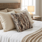 Plutus Brands Elegant Brandy Gold Light Brown Gold White Indoor Luxury Pillow
