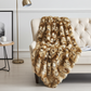 Brandy Gold and White Faux Fox Handmade Luxury Throw
