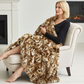 Brandy Gold and White Faux Fox Handmade Luxury Throw