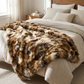 Brandy Gold and White Faux Fox Handmade Luxury Throw