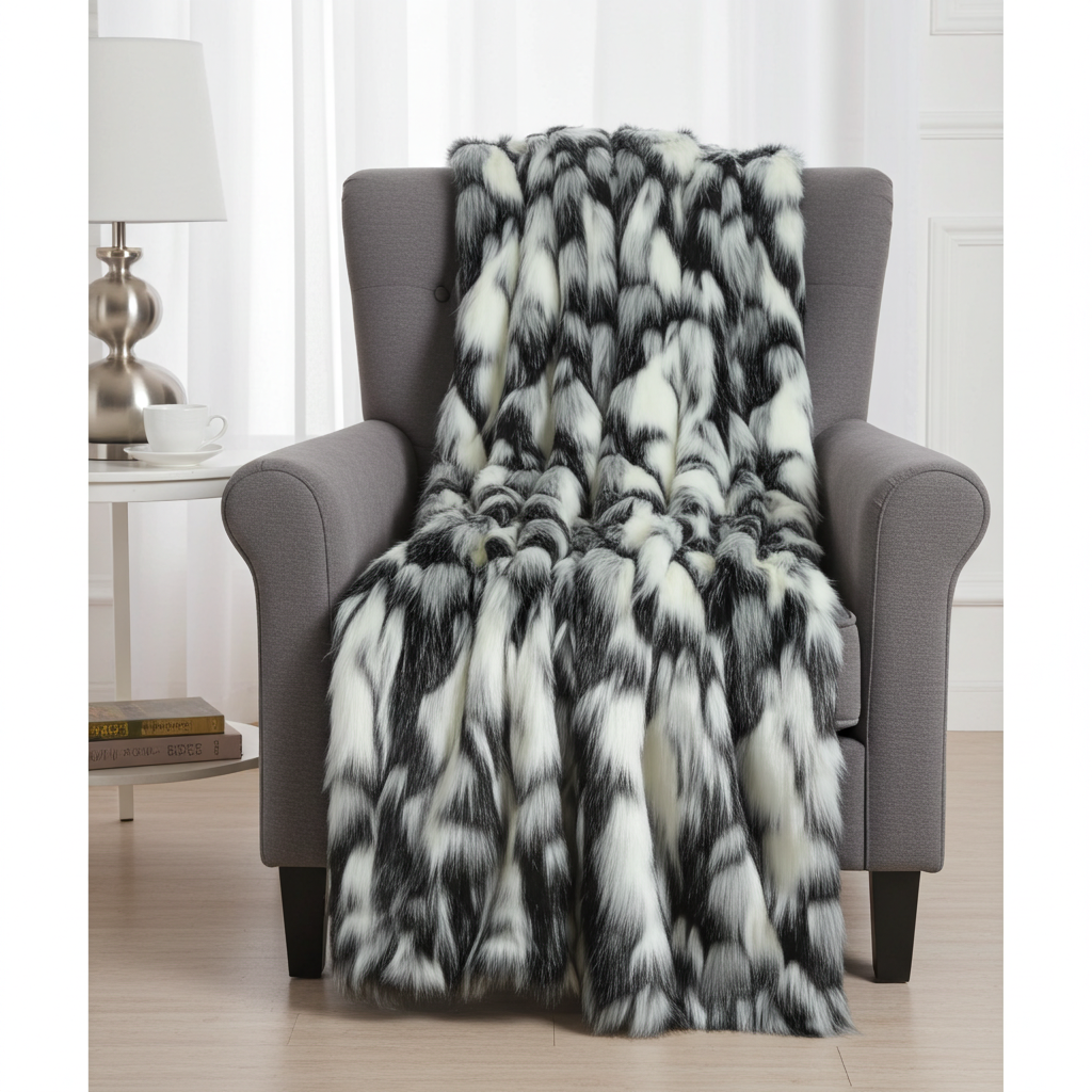 Tibet Faux Fox Handmade Luxury Throw