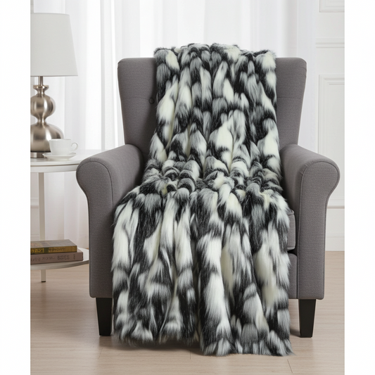 Tibet Faux Fox Handmade Luxury Throw