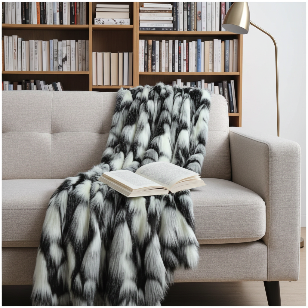 Tibet Faux Fox Handmade Luxury Throw