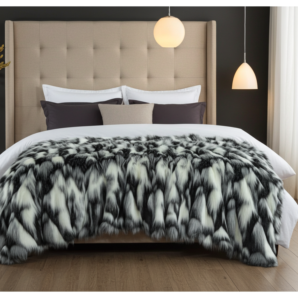 Tibet Faux Fox Handmade Luxury Throw