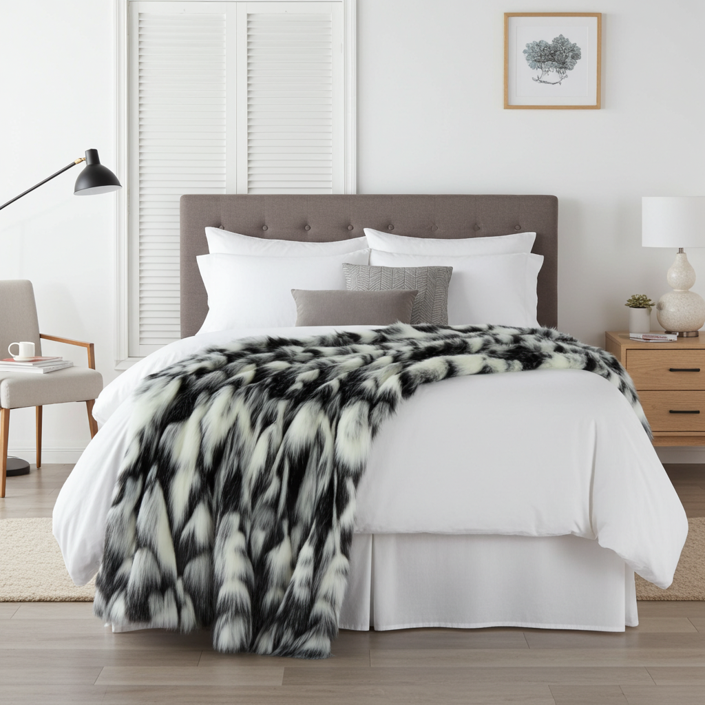 Tibet Faux Fox Handmade Luxury Throw