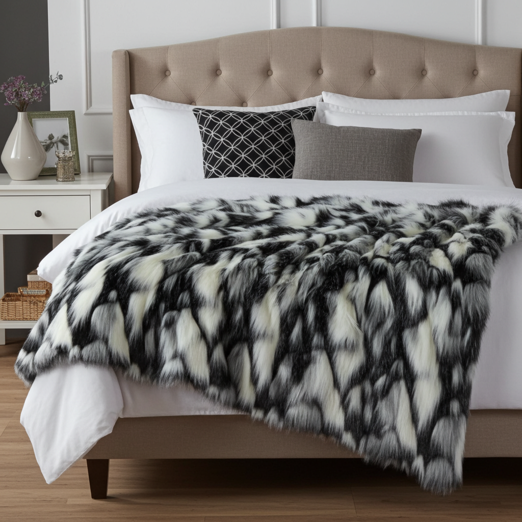 Tibet Faux Fox Handmade Luxury Throw