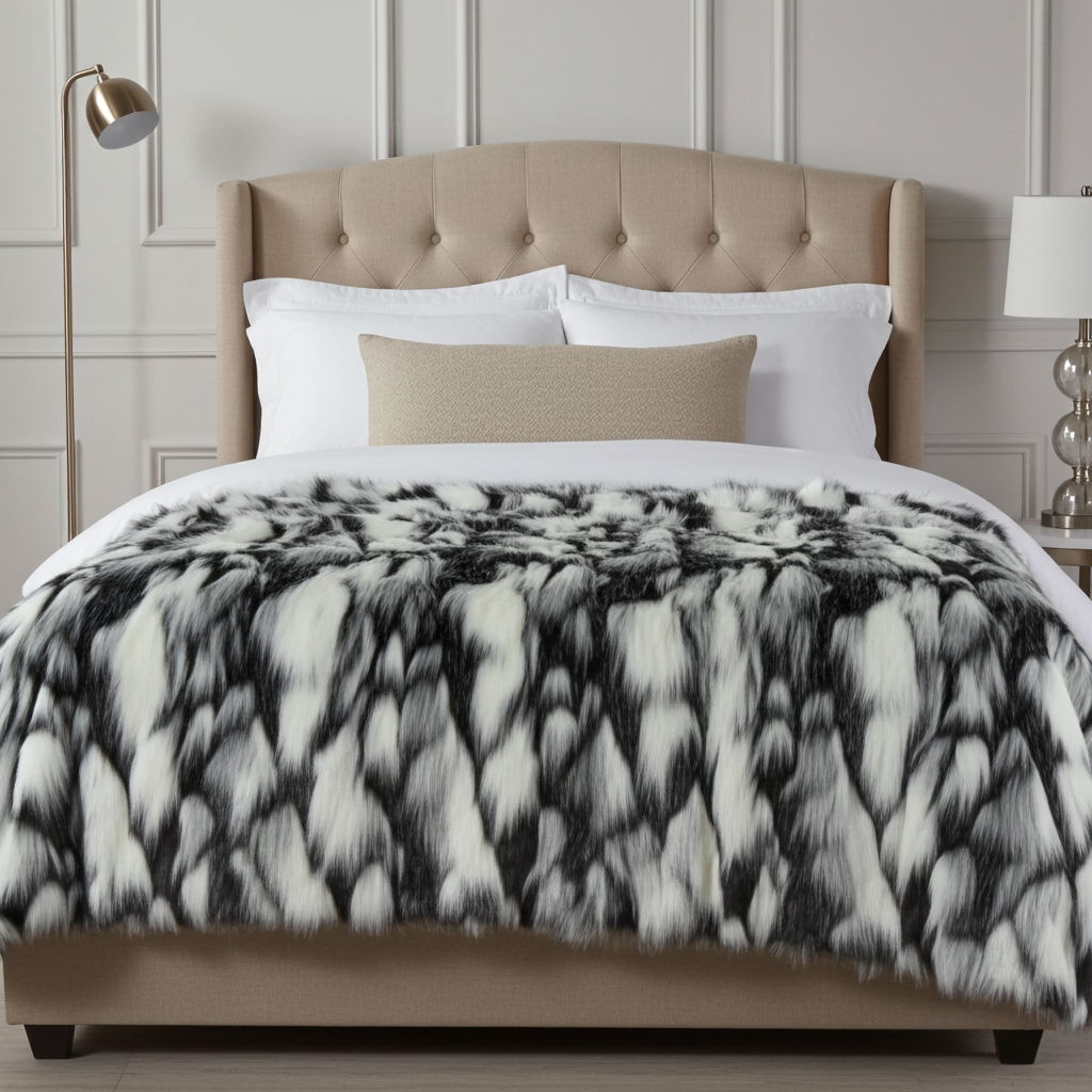 Tibet Faux Fox Handmade Luxury Throw