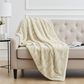 Fancy Mink Faux Fur Ivory Luxury Throw