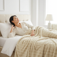 Fancy Mink Faux Fur Ivory Luxury Throw