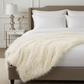 Off-White Mongolian Faux Fur Luxury Throw