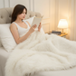 Off-White Mongolian Faux Fur Luxury Throw