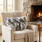 Plutus Ivory,Gray Ivory Rabbit Fur Animal Faux Fur Luxury Throw Pillow