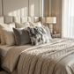 Plutus Ivory,Gray Ivory Rabbit Fur Animal Faux Fur Luxury Throw Pillow
