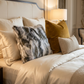 Plutus Ivory,Gray Ivory Rabbit Fur Animal Faux Fur Luxury Throw Pillow