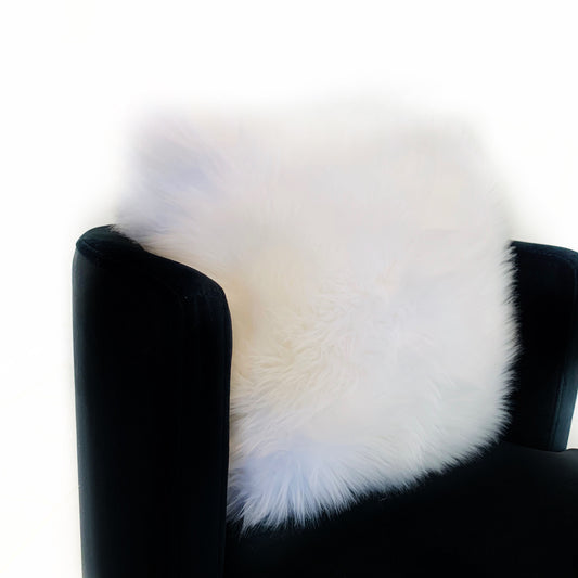 Plutus Off White Mongolian Fur Off White Animal Faux Fur Luxury Throw Pillow