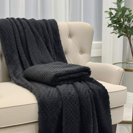 Black Mink Faux Fur Luxury Throw