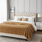 Beige Tissavel Mink Faux Fur Handmade Luxury Throw